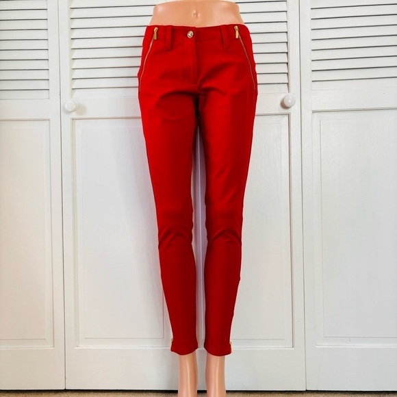 MICHAEL KORS Red Chino Ankle Pants Size 2 - Picture 1 of 8